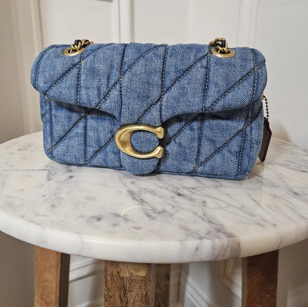Coach Quilted Denim Tabby 20 - Picture 1 of 9